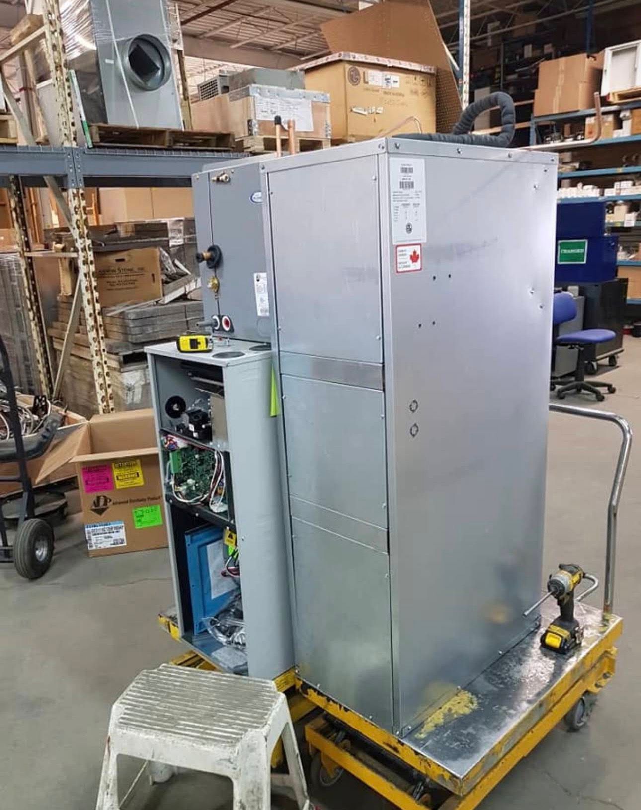 New high-efficiency furnace ready for install