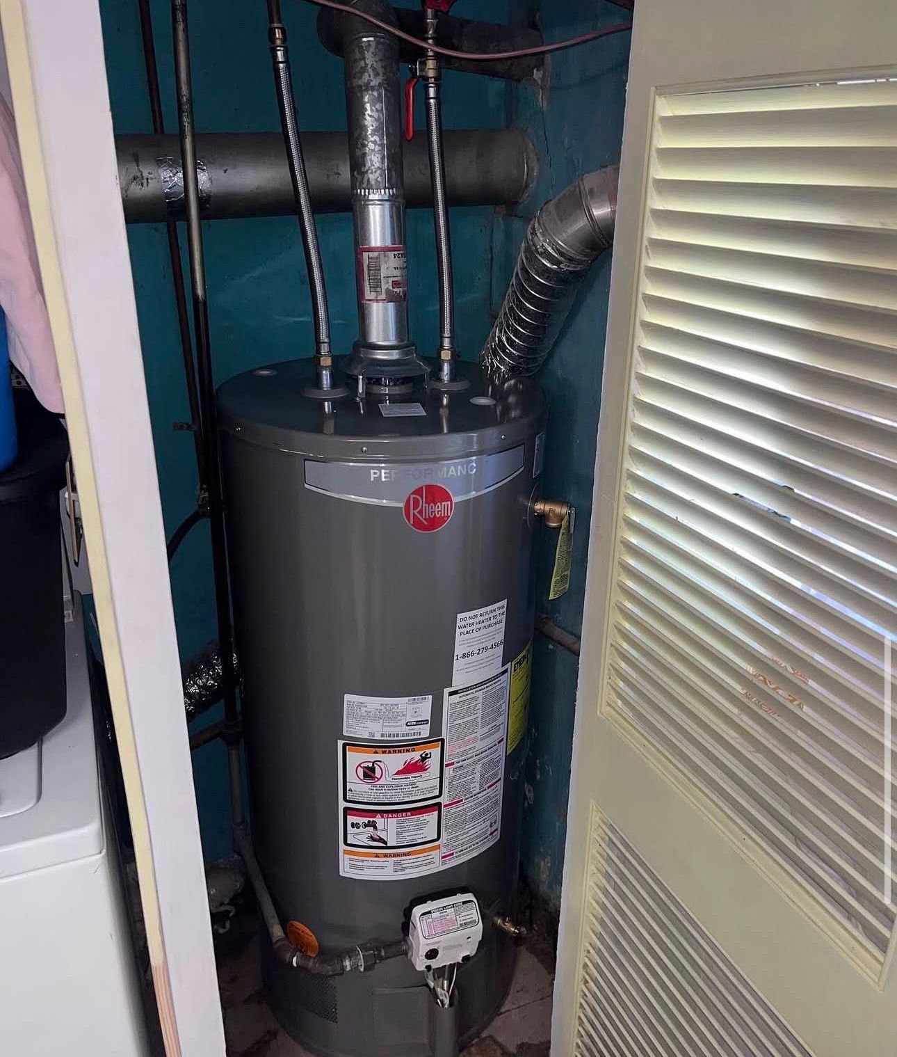 Rheem gas water heater installation